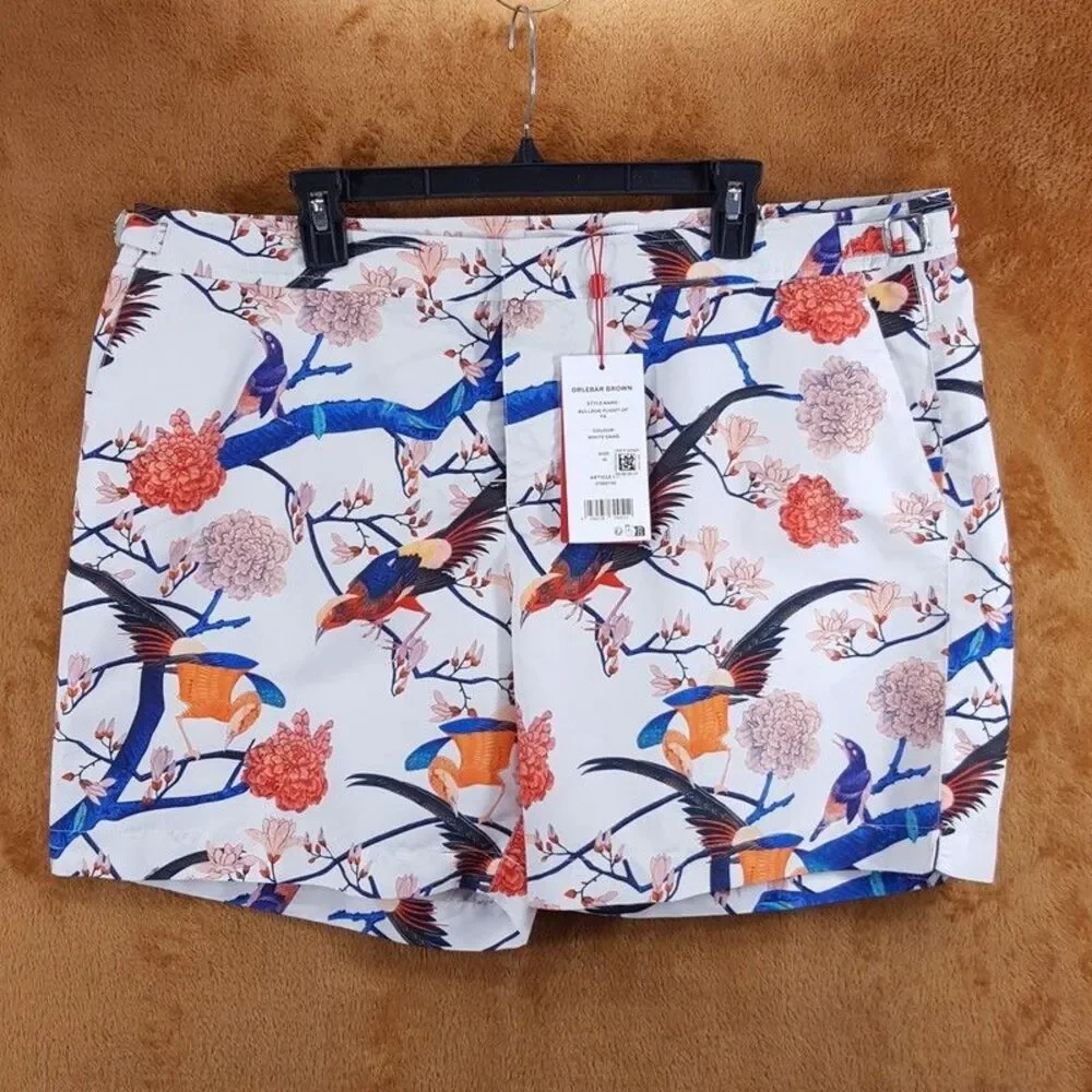 ORLEBAR BROWN Mens Swimwear Sz 40 White Floral Swim Shorts BULLDOG Fantasy $395